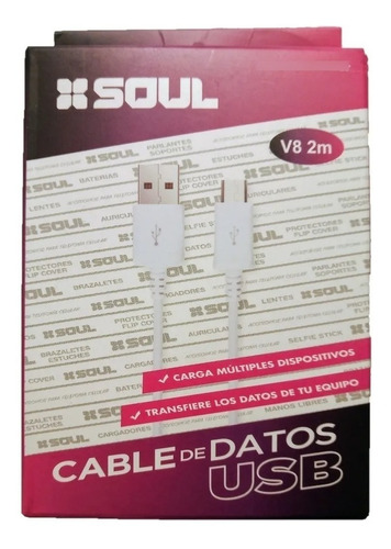 Cable Micro Usb Cargador/datos Blanco 2 Metros Nuevo