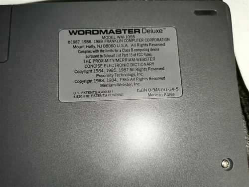 Diccionario Electrónico Franklin Computer Wordmaster Wm-1055