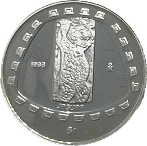 Moneda Jaguar, 1/4 Onza De Plata, Proof, Serie Precolombina