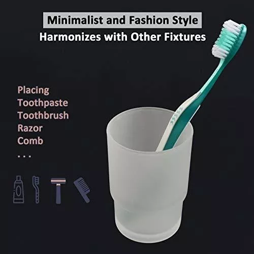 Vaso para cepillo de dientes, vaso de baño, redondo, antideslizante, fondo  nublado, gran capacidad, vaso Simple, taza para brochas de maquillaje, para