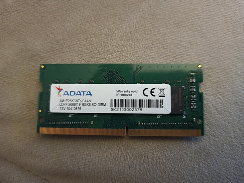 Imagem 1 de 2 de Memória Ram Adata 8gb Ddr4 2666 Mhz