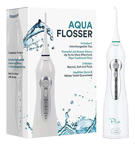 Aquitated Aqua Flosser: Irrigador Oral Inalámbrico Profesion