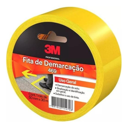 Fita Para Demarcação Solo 3m Qualidade Eficiência 30m X 50mm