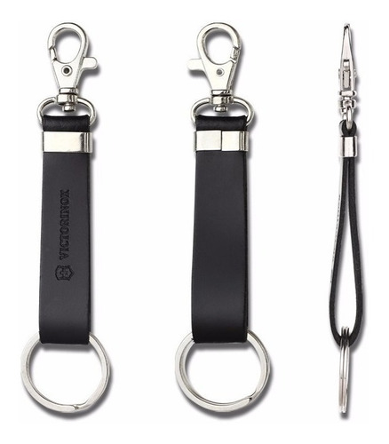Imagen 3 de 3 de Llavero Para Cinturón Victorinox Piel Anilla Y Gancho +envio