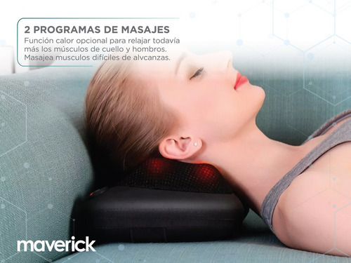 Imagen 3 de 10 de Masajeador De Cuello Maverick 4 Nodos 8 Rodillos Giratorios