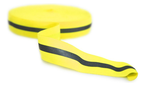 Cinta Amarilla Fluo De 4 Cm Con 1 Cm De Reflectivo X 100 Mts