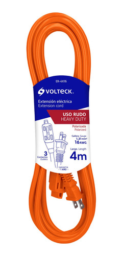 Imagen 1 de 5 de 48043 Volteck Extension Electrica Uso Rudo 4 M Calibre 16
