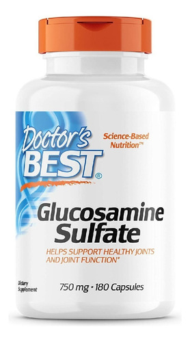 Sulfato De Glucosamina 750 Mg Doctor's Best 180 Capsulas Sabor Neutro