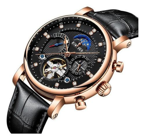 Reloj Mecánico Kinyued Moon Phase Tourbillon Para Hombre