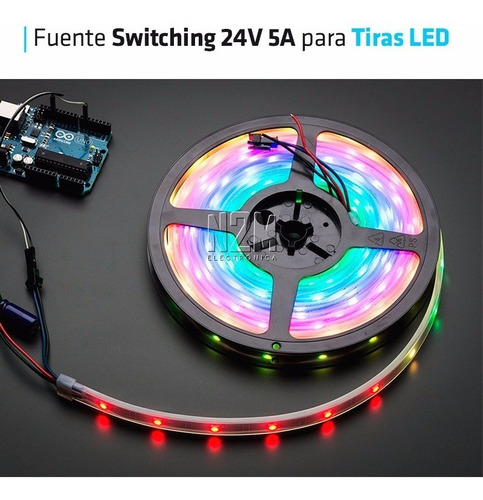 Imagen 5 de 10 de Fuente 24v 5a Metalica Regulada Switching Tira Led Cctv