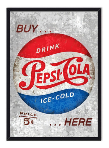 Cuadro Enmarcado - Póster Pepsi Cola - Vintage 