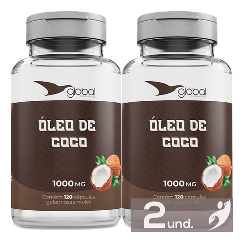 Kit 2 Óleo De Coco Extravirgem Global Suplementos - 120 Cáps
