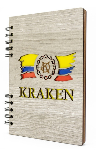 Libreta De Kraken En Madera (agenda, Cuaderno)