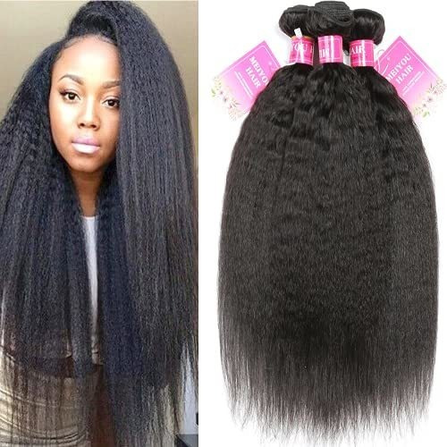 Mei You 9a Kinky Straight Hair 3 Bundles Yaki Human Jcv15