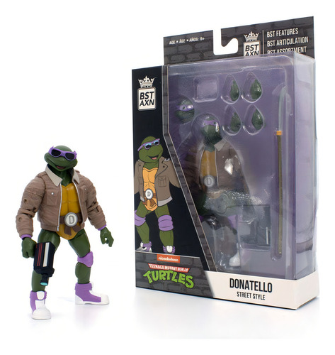 Figura Articulada Donatello Versión Street Gang-tmnt-bst Axn (Usado)
