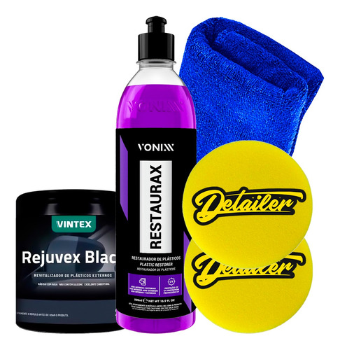 Kit Rejuvex Black Vonixx + Restaurax Para Plásticos - Vonixx