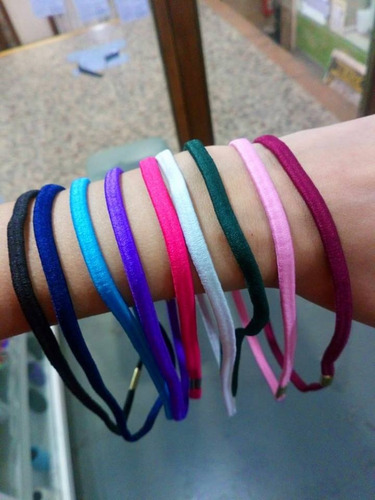 12 Base Vinchas Elasticas Blancas Negra Colores Colitas