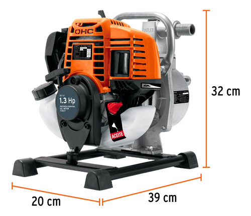 Motobomba Autocebante 1''x1'', A Gas. 1-1/3hp, Truper 102432