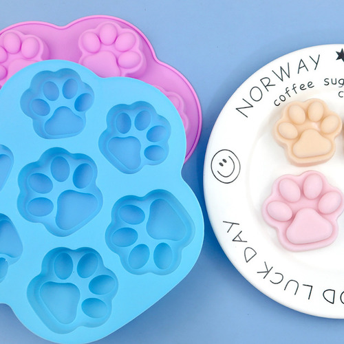 Molde Silicona 7 Garritas Huellas - Repostería Jabones Velas Color Sorpresa