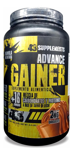 Ganador Hard Mass Gainer Chocolate 2 Kg 43 Supplements