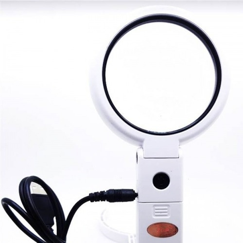 Lupa circular de mano y luz LED portátil LED de mesa con aumento de 11x