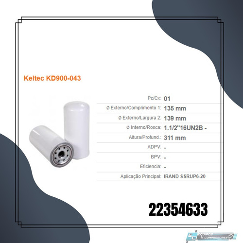 Elemento Separador 22354633/24900342 Ingersoll Rand
