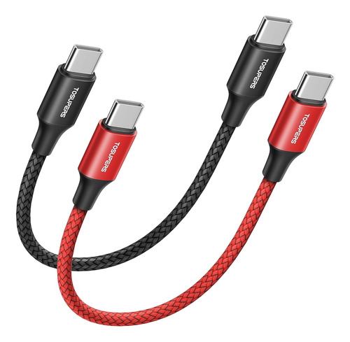 Cable Corto Usb C A Usb C De Tosupers, 1 Pie, Paquete De ...