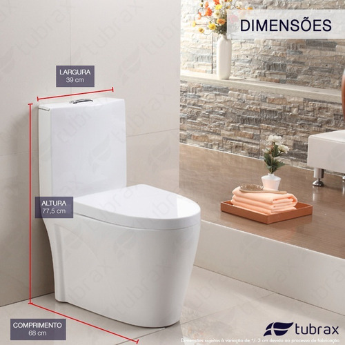 Vaso Sanitário Monobloco Caixa Acoplada Completo - Privada