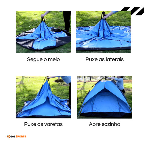 Barraca Camping 4 Pessoas Monta Sozinha Impermeável