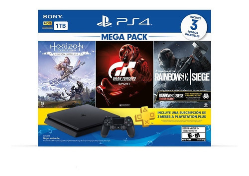 Imagen 4 de 4 de Playstation 4 1tb Rainbow Six / Horizon Zero Dawn / Gt Sport