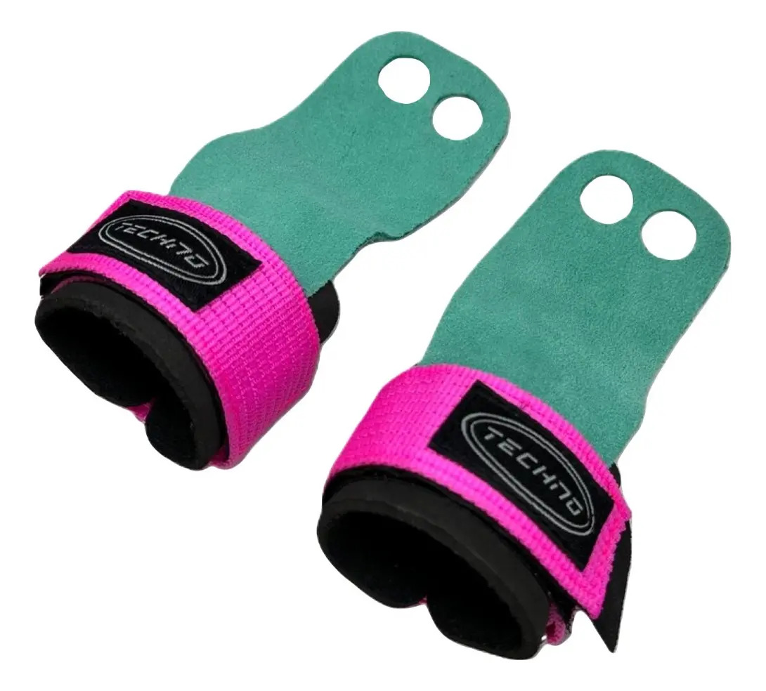 Calleras Con Muñequera Piel Crossfit Niñas Gym Barra Color Rosa Talla M