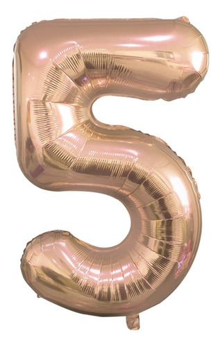 Globo Numero Metalizado Chico Champagne Gold 40cm 16p 0 Al 9