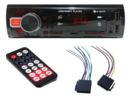 Rádio Fm Mp3 Automotivo Bluetooth Com Controle Remoto 4 25w