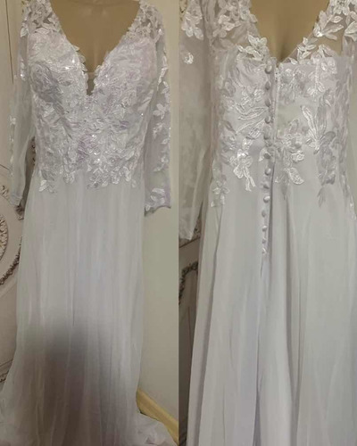 Vestido De Noiva Plus Size Modelo Princesa Renda Harvy