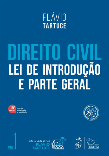 Direito Civil - Lei de Introdução e Parte Geral - Vol. 1, de Tartuce, Flávio. Editora Forense Ltda., capa mole em português, 2022