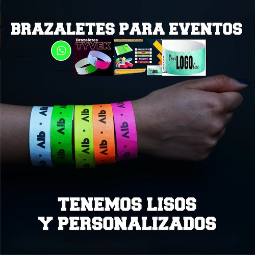 Imagen 2 de 9 de Brazaletes Tyvek Personalizados