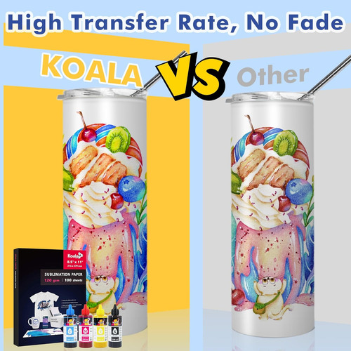Koala - Juego De Kit De Tinta De Sublimación + Papel D...