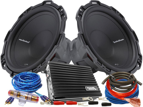 Combo 2 Subwoofer Rockford 12 Pulgadas Potencia Dk600 Cables