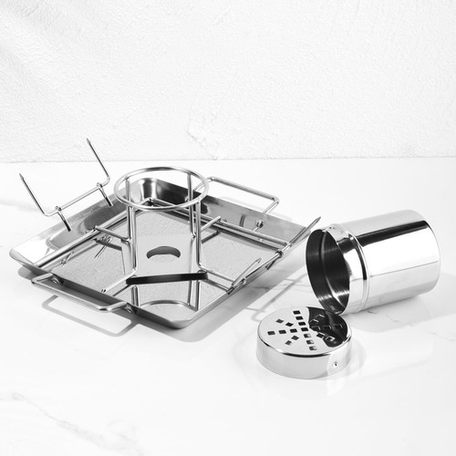 Estante Asador De Pollo, Soporte Vertical De Acero Inox...