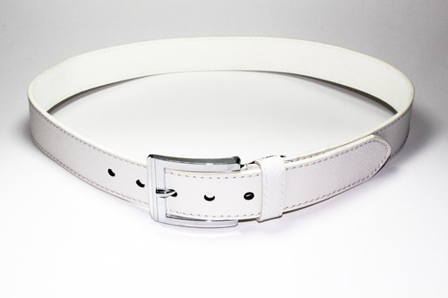 Cinturón Unisex Blanco Vinil Dama Caballero Fashion Cu14