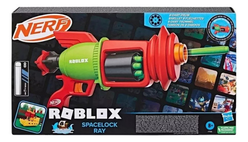 Lanzador Nerf X Roblox Spacelock Ray Tambor De 8 Dardos