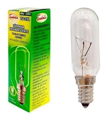 Lâmpada Para Exaustores Coifas 40w 220v E14 Sadokin Brastemp