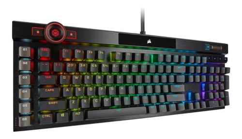 Teclado Optico Mecânico Gamer Corsair K100 Rgb Opx Us Preto Idioma Inglês US