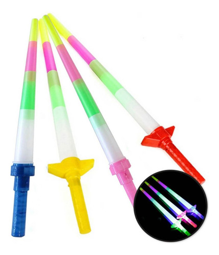 Espada Led Retráctil Niños Fiesta Cumpleaños Mayoreo 13 Pz
