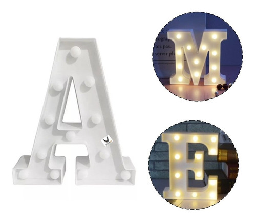 Letra O Numero Con Luz Led Decorativa Hogar Fiesta Luces 