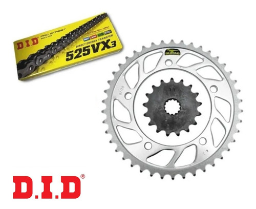 Kit Relação Durag-did Dl 1000 V-strom 2007 Com Retento 42/17