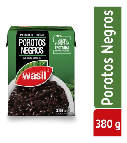 Porotos En Conserva Negros Wasil 380grr (3 Unidad)super