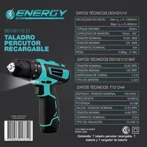 Comprar Taladro Percutor Atornillador Inalámbrico De 10mm Energy Ddi10/1/12 C1 12v + 1 Batería De 1.3 Ah + Accesorio Con Caja De Cartón 220v 50hz/60hz