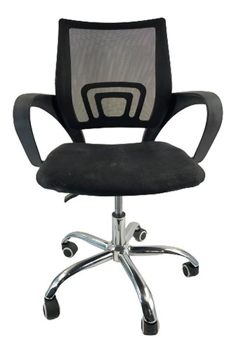 Cadeira de escritório Prizi 9050  preta com estofado de mesh y tecido