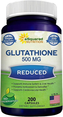 L- Glutathione Reduced Puro 500mg X200u Asquared Nutrition